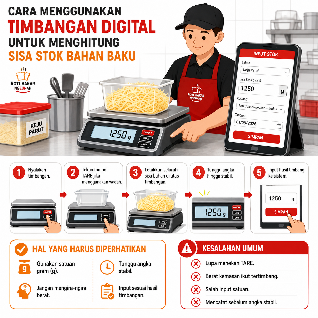 Tutorial Menggunakan Timbangan Digital untuk Menghitung Sisa Stok